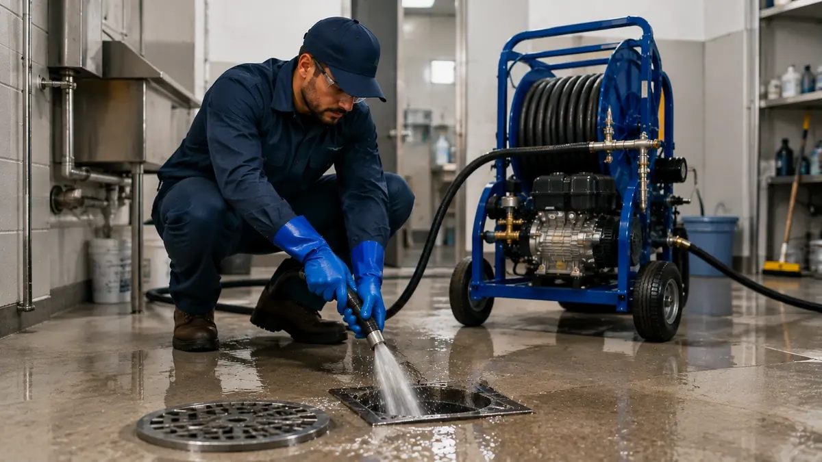 Floor Drain Hydro Jet Cleaning in Pearblossom