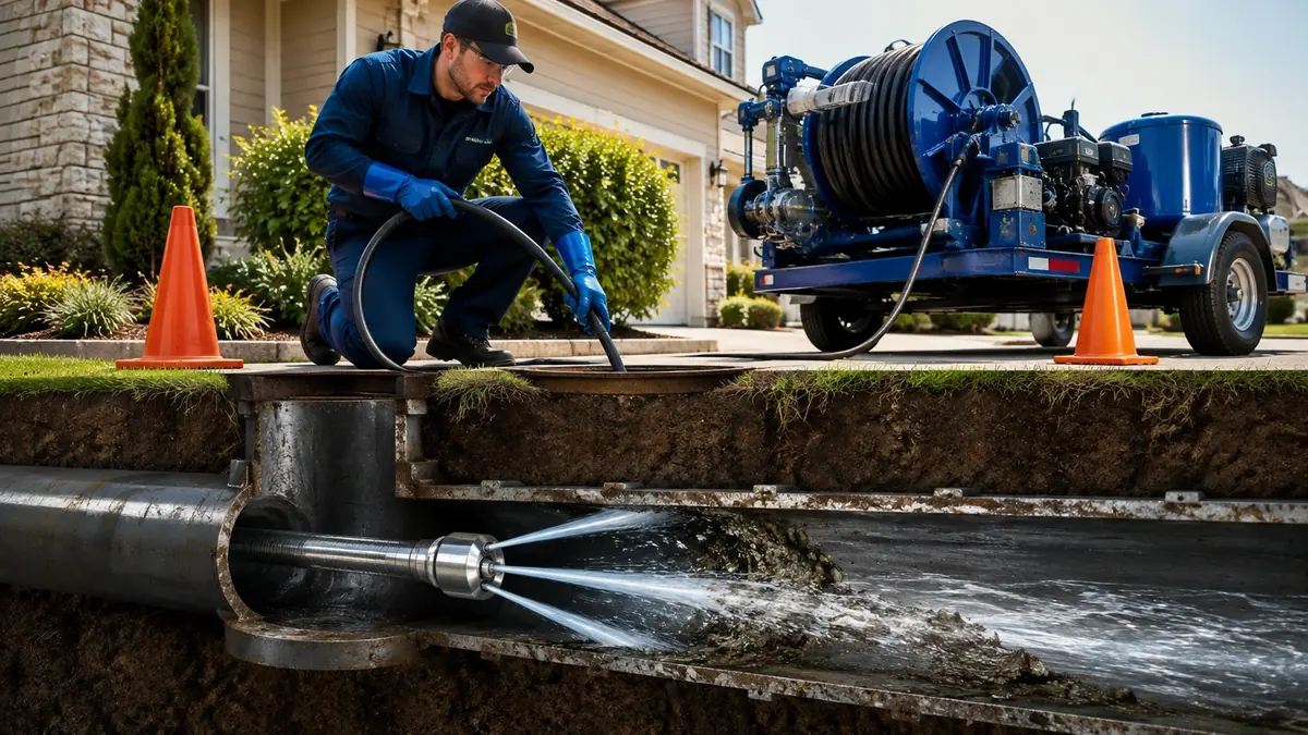 Main Sewer Line Hydro Jet Cleaning in Pearblossom