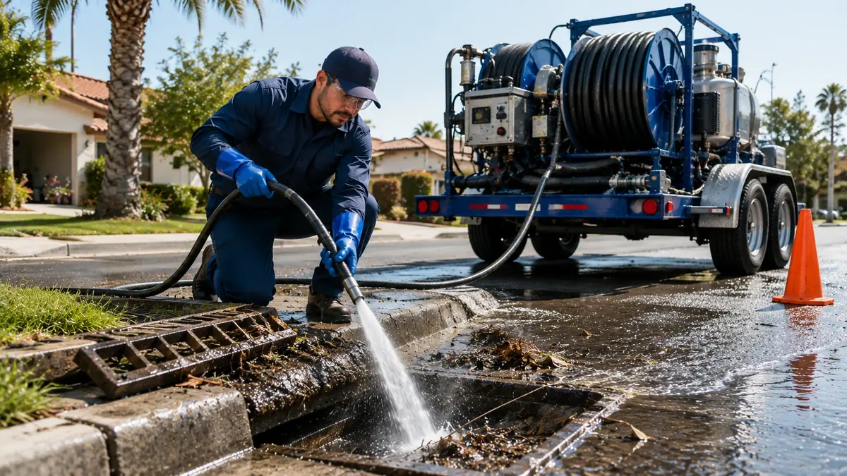 Storm Drain Hydro Jet Cleaning in Pearblossom
