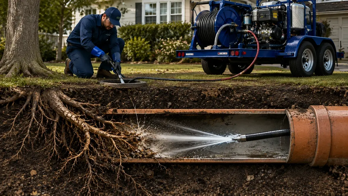 Tree Root Removal with Hydro Jetting in Pearblossom